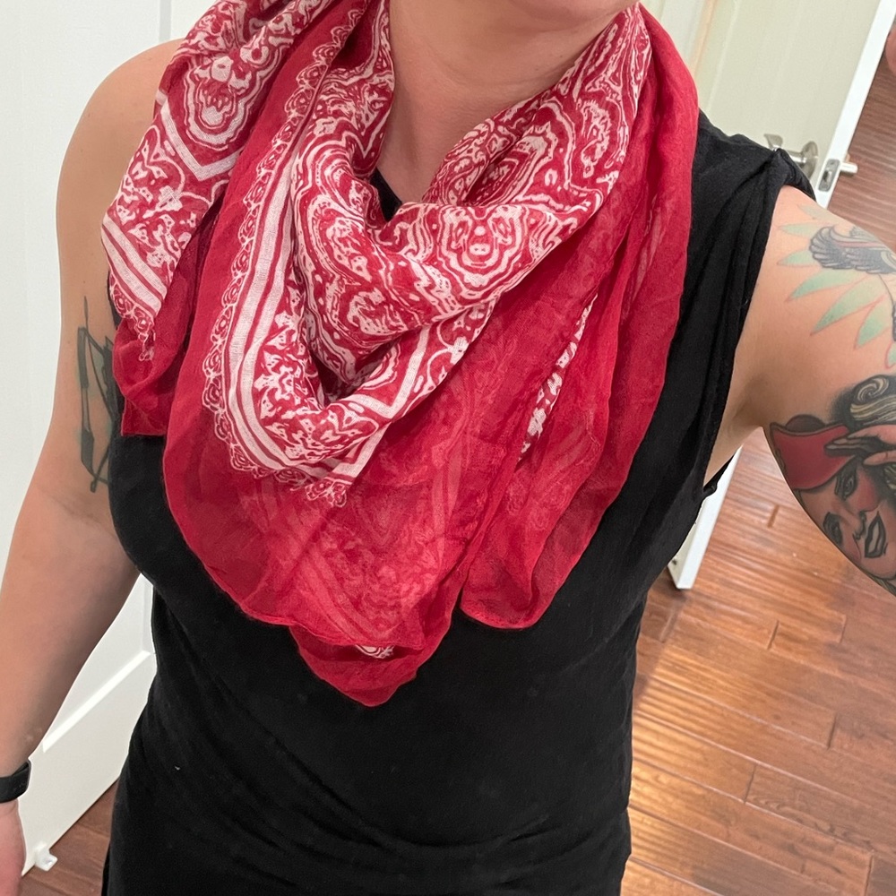 Soft red scarf